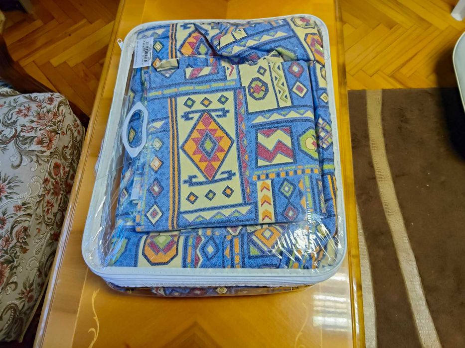 Памучен спален комплект (завивка, чаршаф и калъф за възглавница)