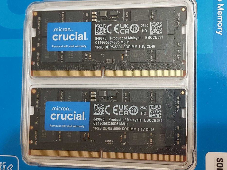 32GB DDR5 5600MT/s CL46 - Crucial (SO-DIMM) - НОВИ