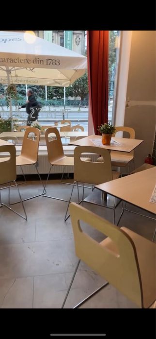 Mobilier restaurant: 14 mese+38 scaune-lemn waterproof/inox