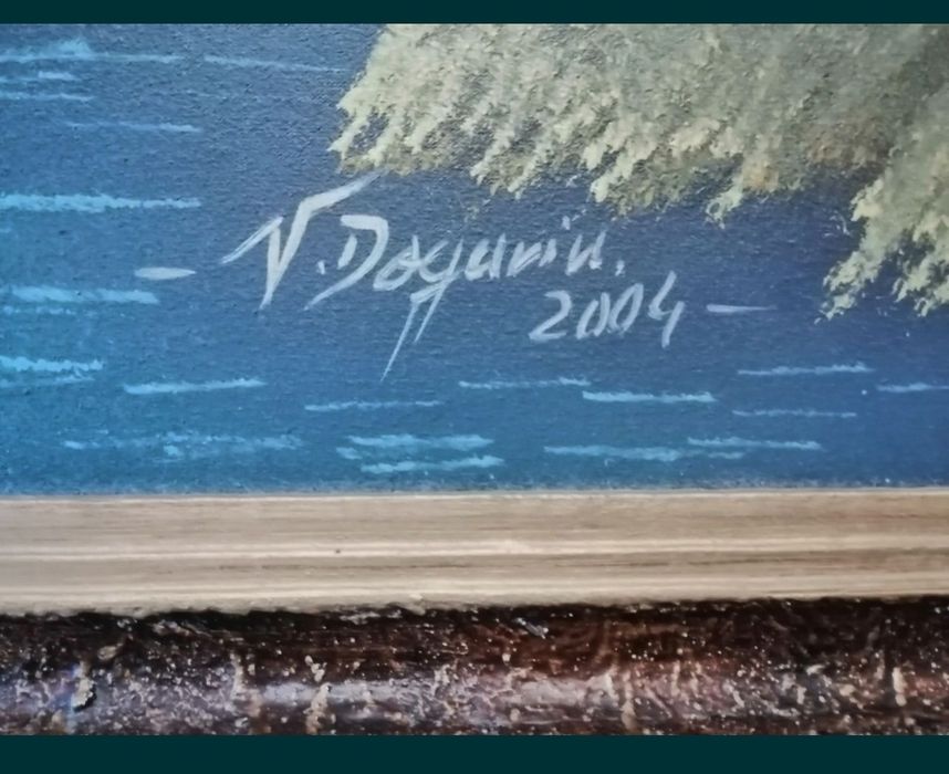 Tablou pictat manual peisaj,