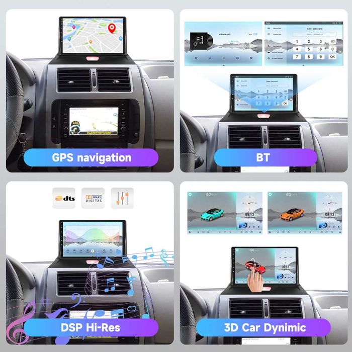 Мултимедия Android за Навигация, Citroen Jumpy 2, Peugeot Expert, FIAT Scudo, Toyota Proace, Carplay, Waze, Android Auto, 2007-2016