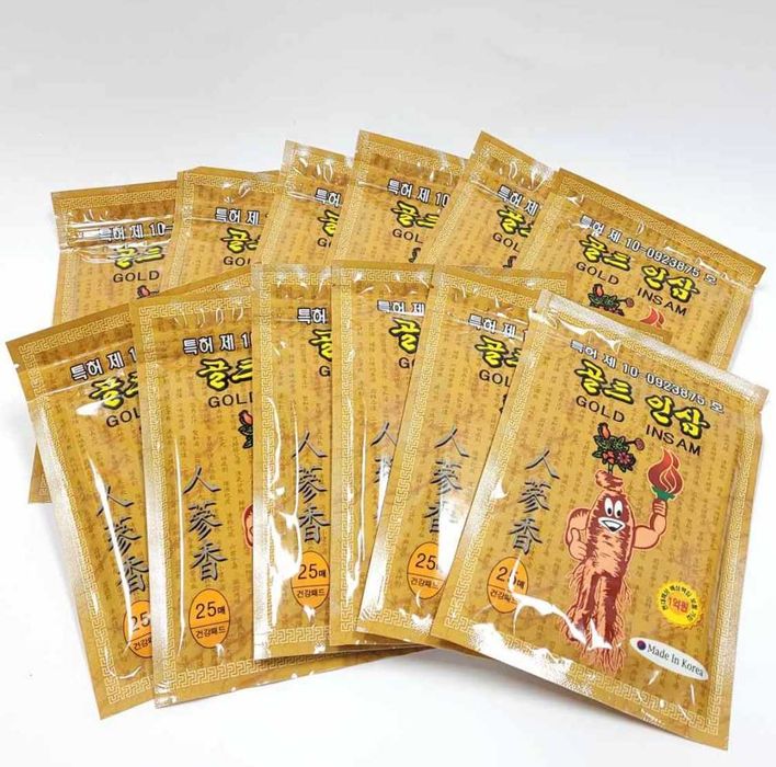 Корейский женьшень пластер Gold Insam для крепкого иммунитета.