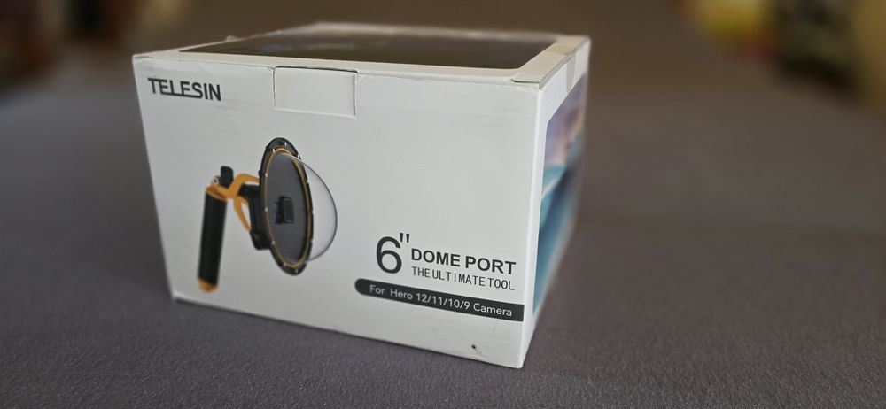 Dome Subacvatic Telesin pentru GoPro Hero 9, 10, 11 si 12, cu diametrul de 15.24cm. - nou
