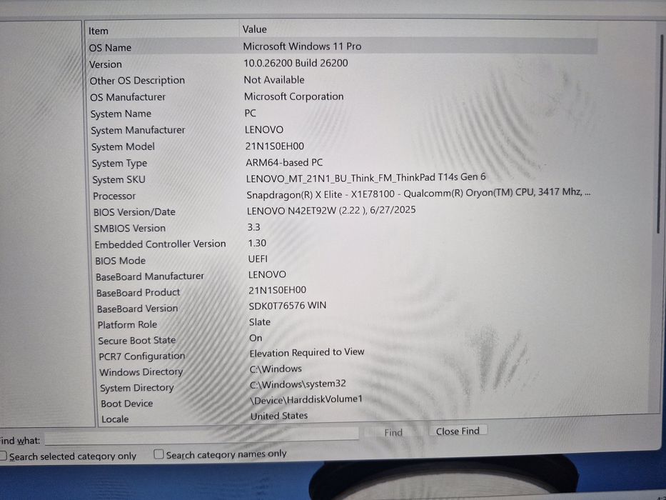 Laptop Lenovo ThinkPad T14s Gen 6 Snapdragon