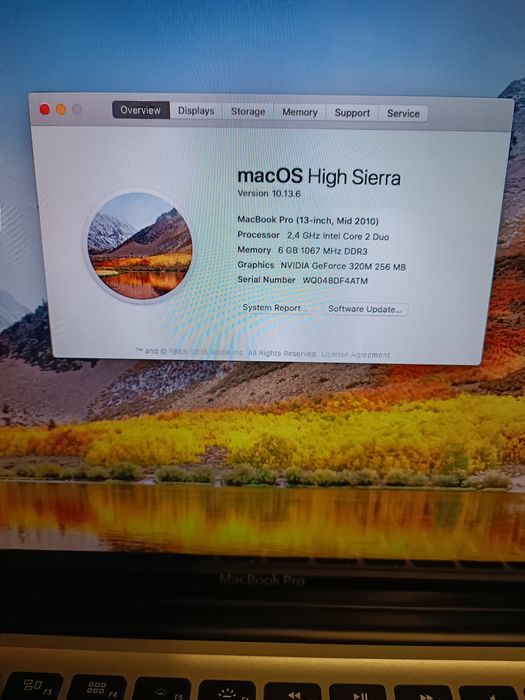 Apple MacBook Pro 13.3 inch  SSD 256  6GB Ram