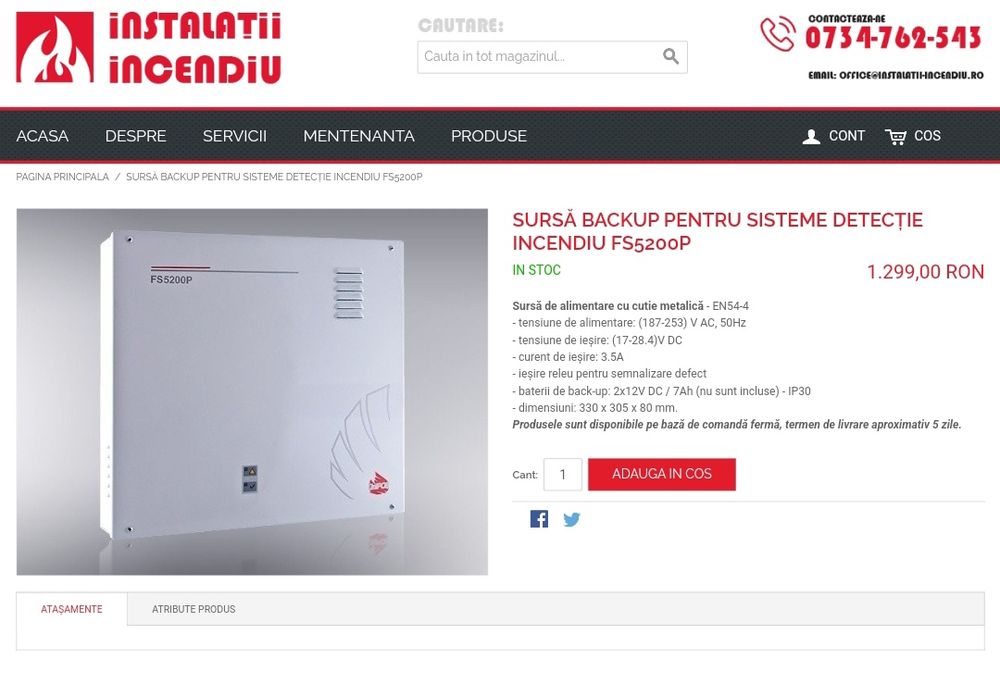 Sursa de alimentare cu back-up UniPOS FS5200P, 187-253 VAC, 17-28 VDC