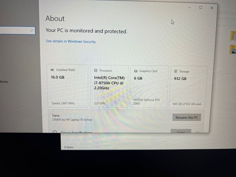 Okazie ‼️Laptop Gaming HP Omen  i7 8750h cu 16Gb si RTX 2060 RGB !