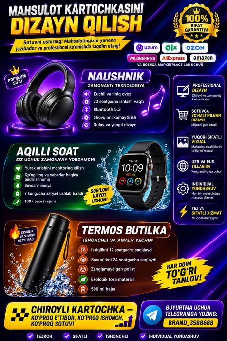 Оформление Карточки Товара  Mahsulot Kartochkasini Dizayn Qilish