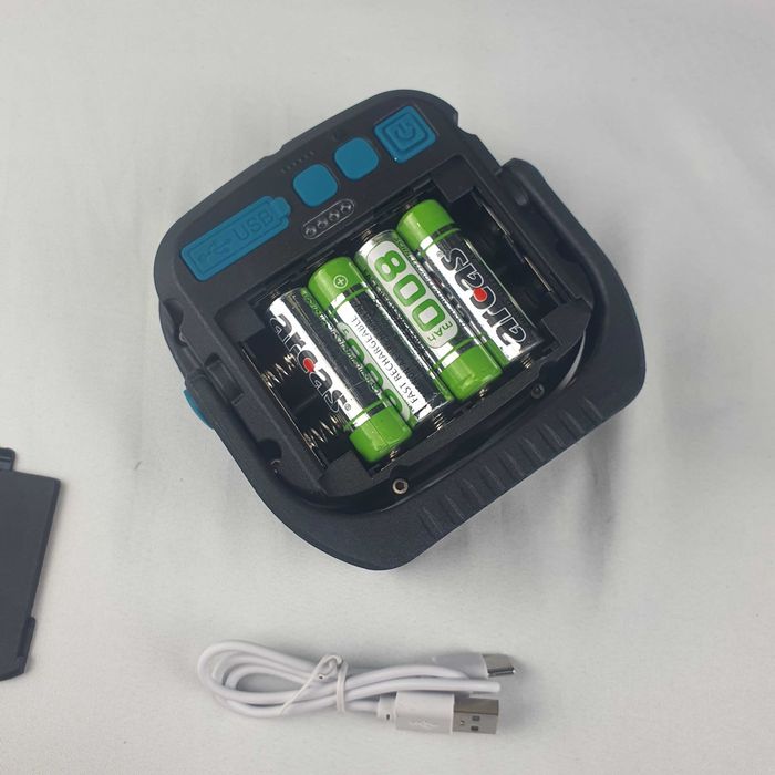 Lanternă LED Magnetică-Reîncărcabilă cu Suport și Power Bank + Cablu