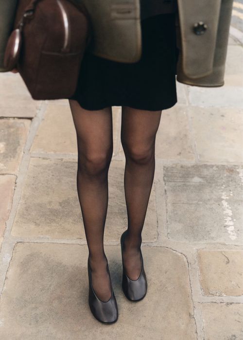 Туфли на каблуке Mango темно-коричневые