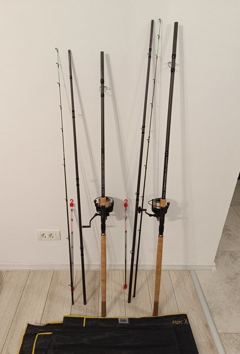 Vând combo feeeder distanta 3.90 și 4.20/  FL X Power 60-180g/ Korum Zelos 7000