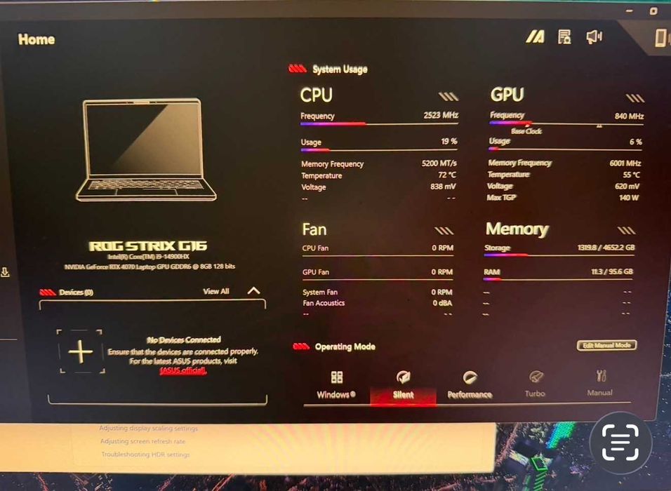 Laptop ASUS ROG Strix G16 | i9-14900HX | RTX 4070 | 96GB RAM|4.5TB SSD