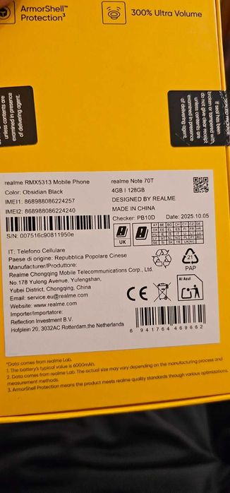 Realme Note 70T черен 128gb / 4gb   чисто нов в неразпечатана кутия