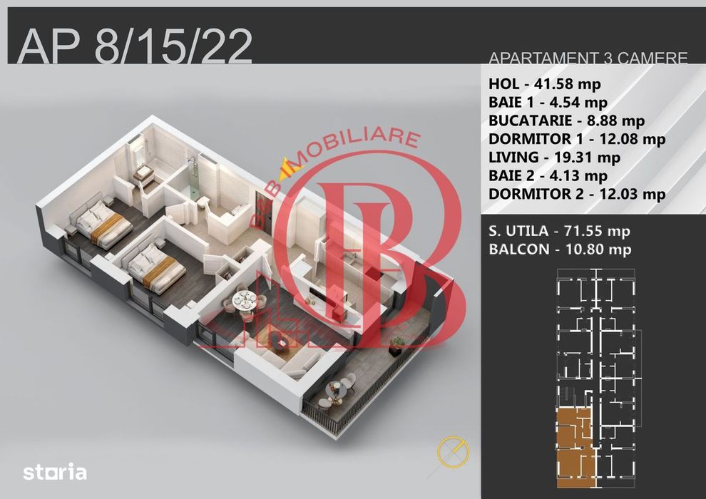 3 camere decomandat bloc boutique 7min STB Bratarii
