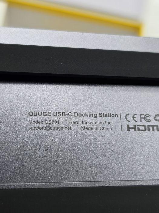 Stație de andocare pentru monitor dual: QUUGE suport USB C 7 în 1 cu H