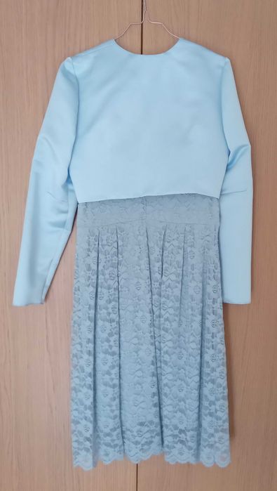 Светлосиня официална/сватбена/булчинска рокля с болеро