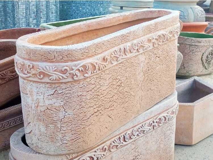 Горшков Прямоугольной Формы С Лепным Декором