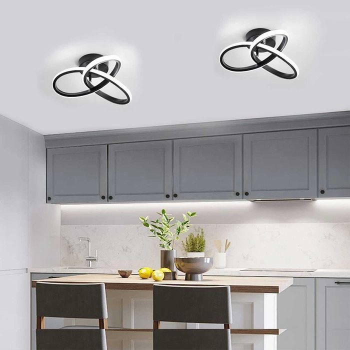 Lampă de tavan LED neagră, 12W reglabilă în 3 culori