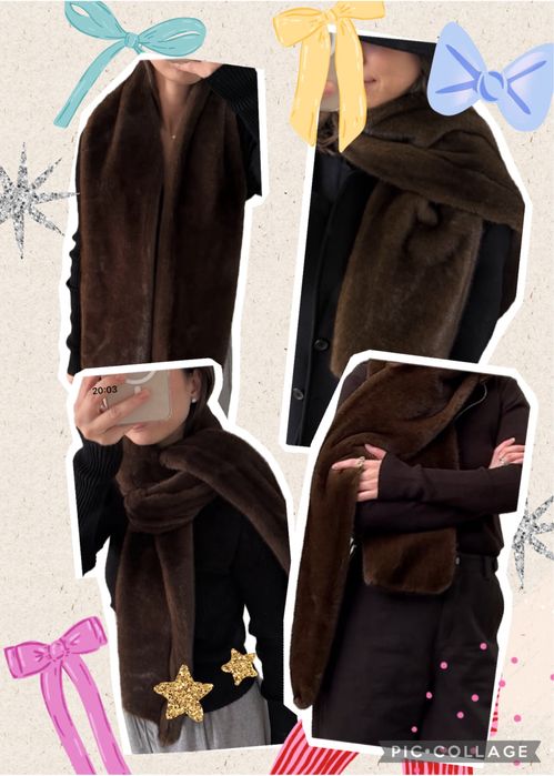 Шарф из экомеха под норку