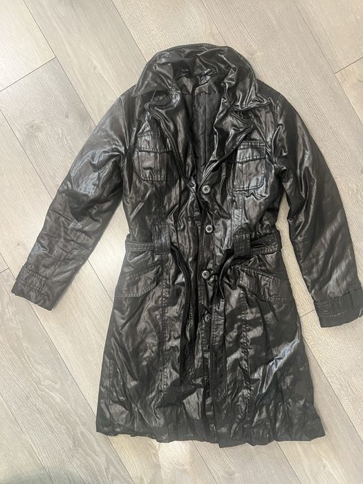 Черно палто с колан