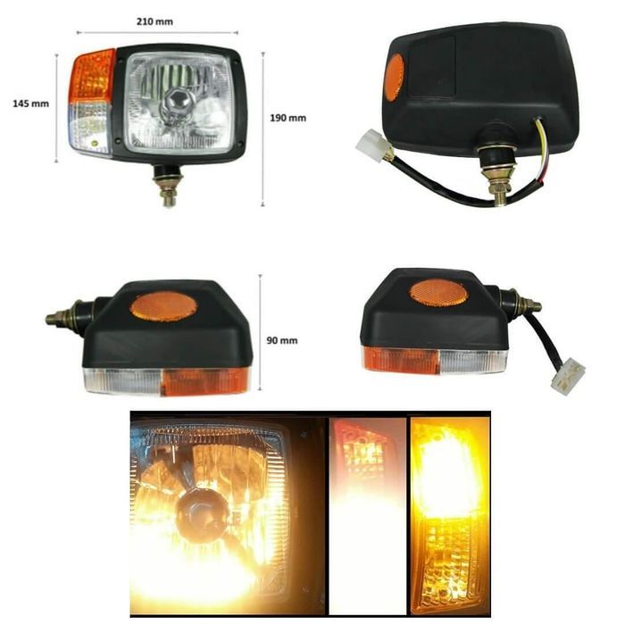 Комплект фарове с кабел, фар с мигач, габарит за трактор , багер и др