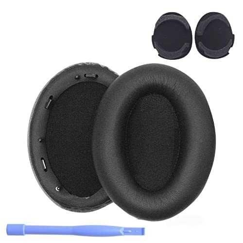 Set 2 bureti pentru casti Sony WH-1000XM3 WH1000XM3, Over-Ear - Negru, Spuma cu memorie, Piele ecologica