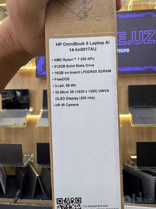 Noutbuk Hp Omnibook 5 Ryzen 7 250 APU 16/512GB 14.0 OLED 2K
