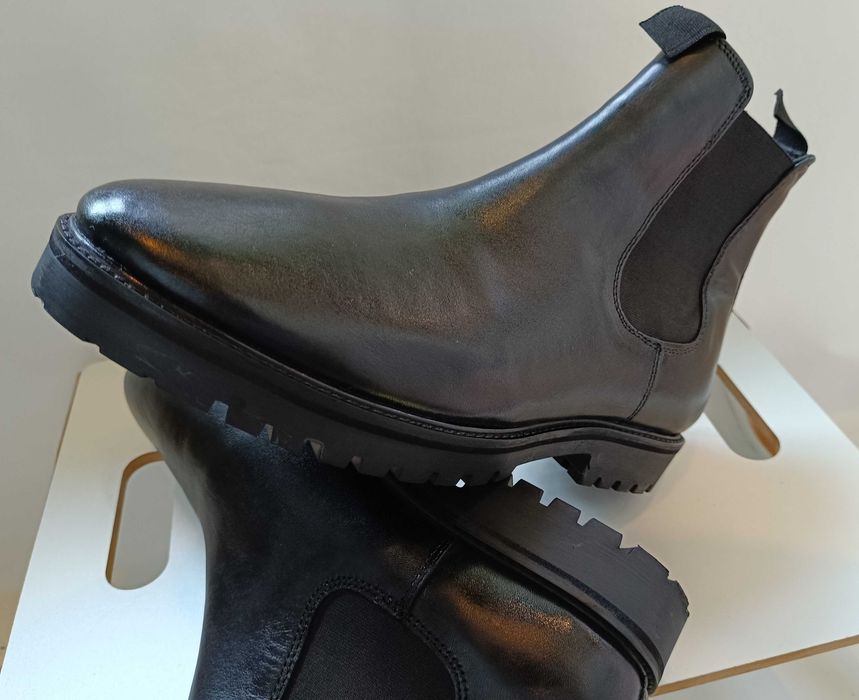 Ghete chelsea 43 plain toe premium ZIGN London piele naturala moale