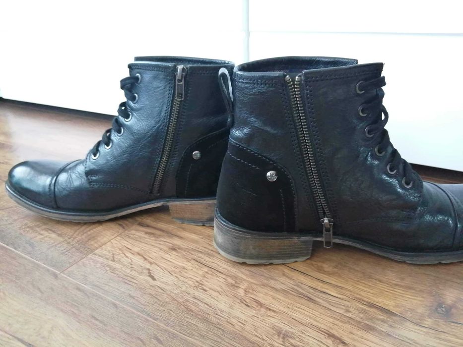 Ghete din piele, culoare - negru