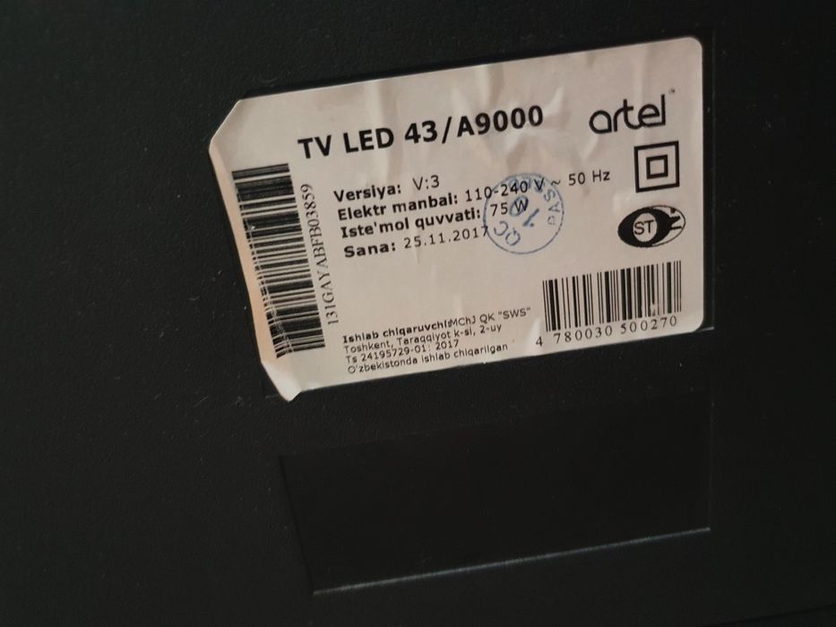 Tv Artel 43 LED/A9000