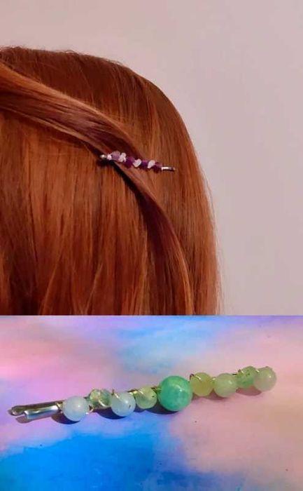 Agrafe pentru păr cu cristale naturale