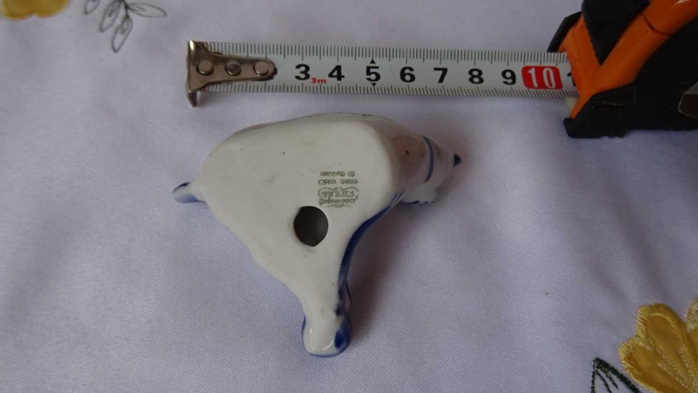 Гжелска рисувана фигура, Русия, СССР, винтидж