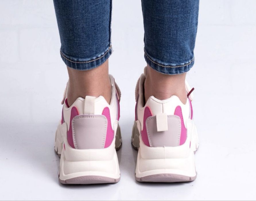 Дамски маратонки, сникърси, бежаво, розово