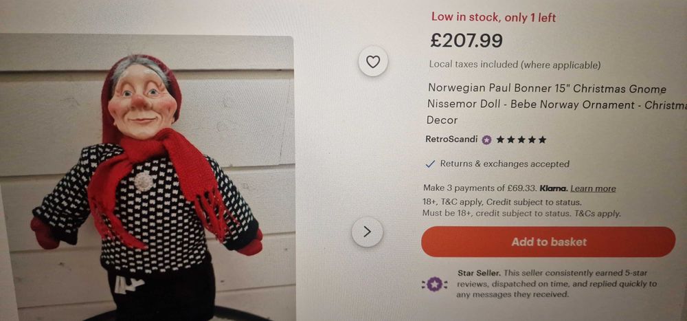 Bebe Norway Paul Bonner– Колекционерски Винтидж Коледен гном!