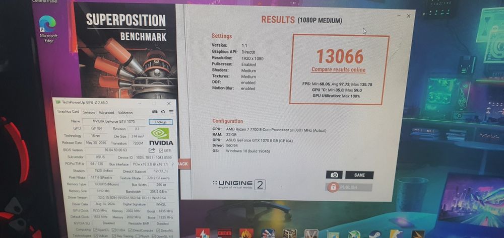 GTX 1070 8GB Asus Rog Strix