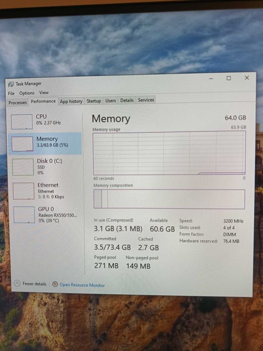 Kit 64gb ddr4 3200mhz 4x16gb