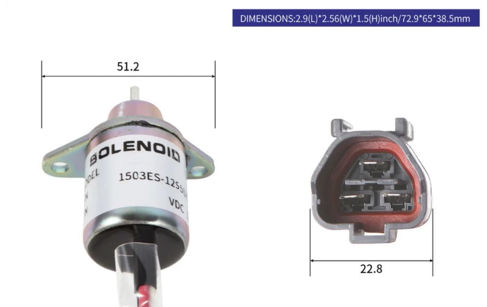 Opritor Stop Motorina Solenoid Supapa Valva Kubota Yanmar John Deere