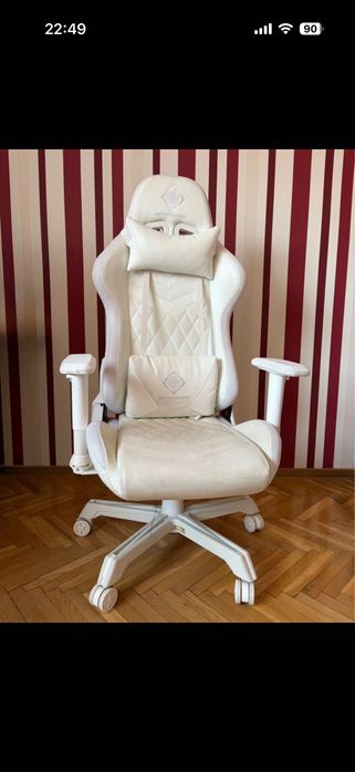 scaun gaming alb