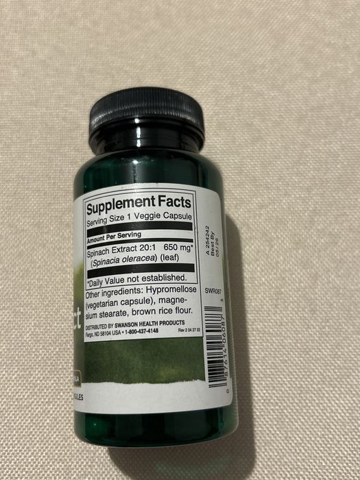 Supliment antioxidant , Extract de Spanac, Spinach Leaf Extract 650 mg