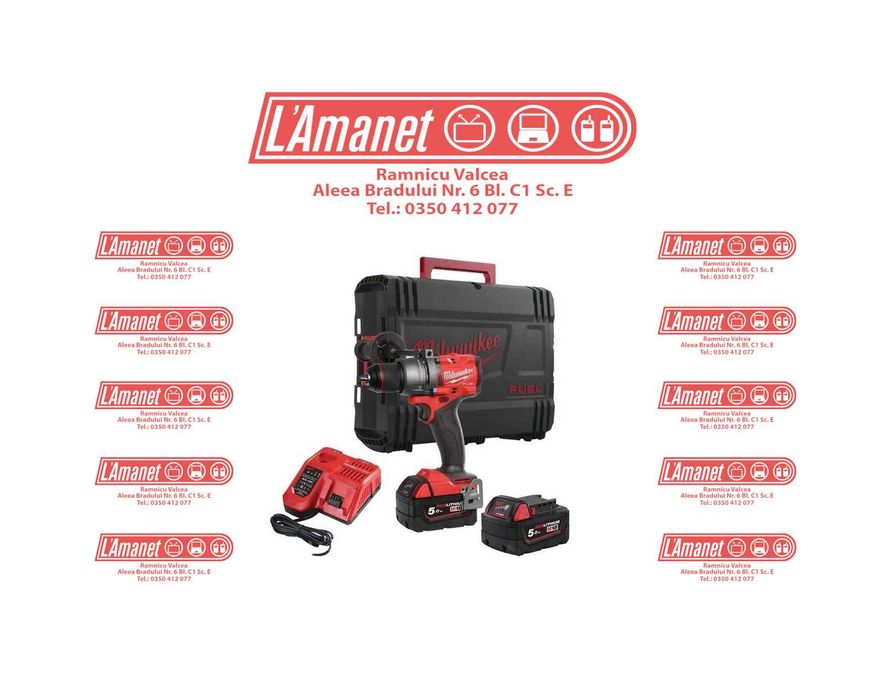 Masina de gaurit cu percutie Milwaukee M18 FPD3 18V 2xacumulatori Nou
