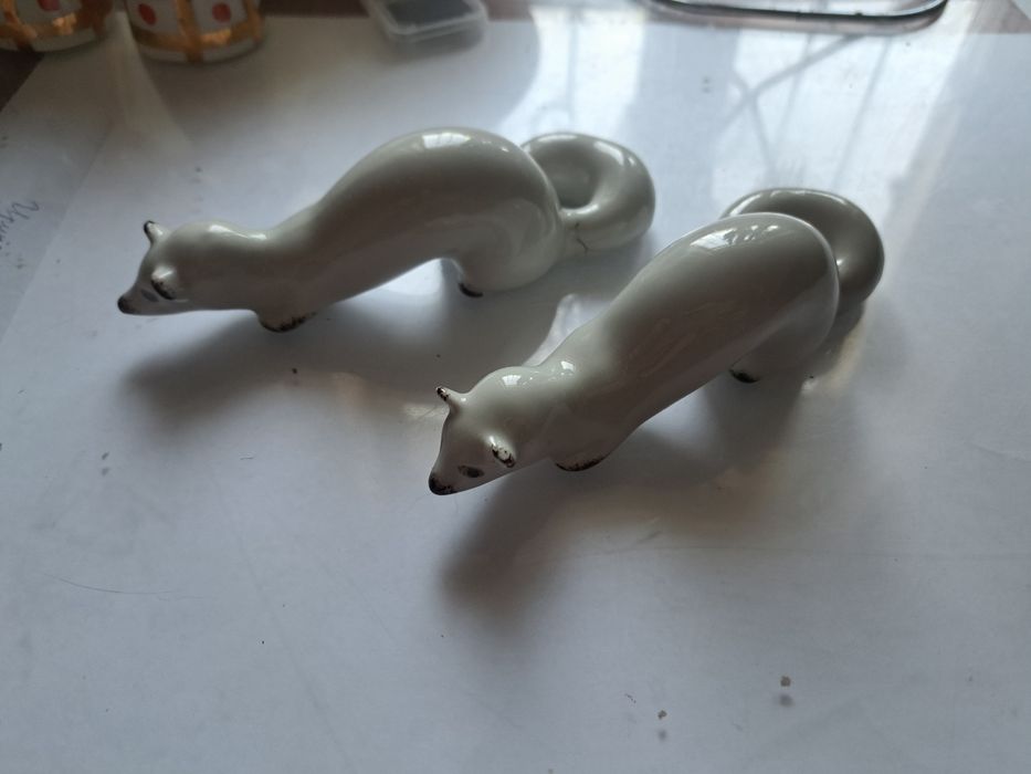 Фарфоровые статуэтки "Девушка в кокошнике" -Дулево, "Куница"