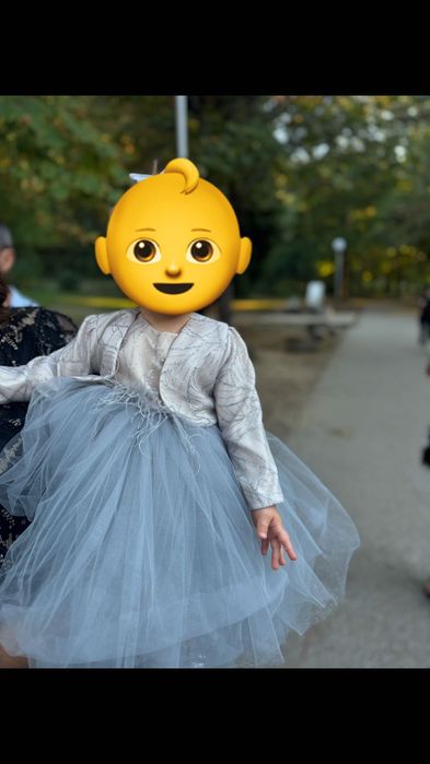 Бебешка рокля, панделка за коса и ръкави