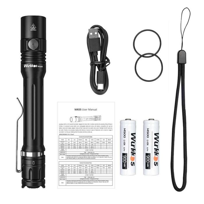 Wurkkos WK05 cu led Nichia 519a (2*14500/AA)- set