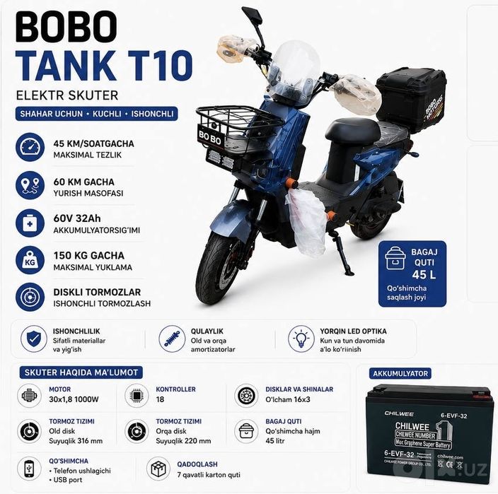 Tank T10- Bobo Motors Skuter