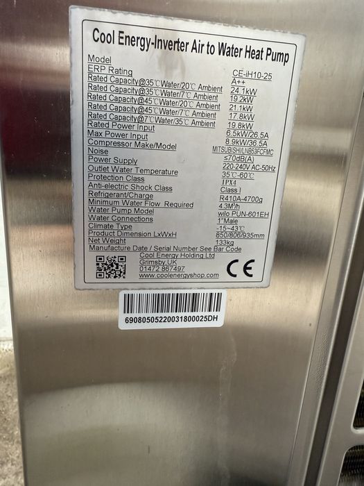 Термопомпа 22 кв с компресор Mitsubishi