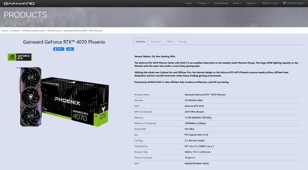 Placă video Gainward NVIDIA GeForce RTX 4070 Phoenix GARANȚIE eMAG