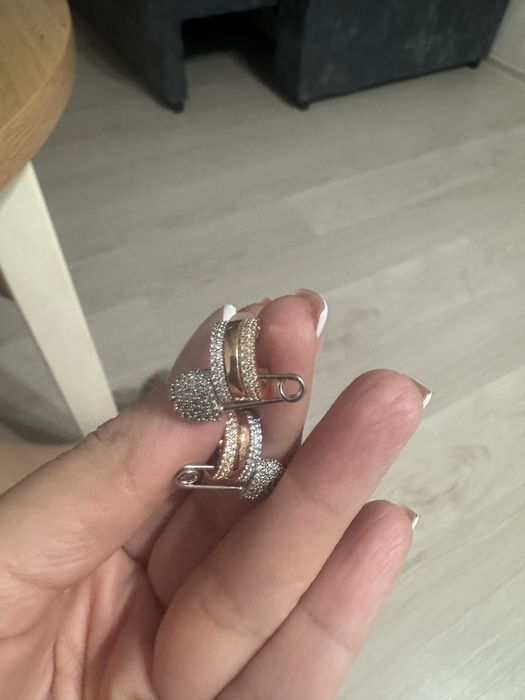 Серьги с булавкой,серебро