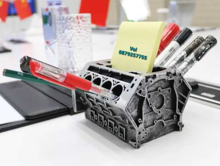 Визитник на V-образен двигател и за химикалки