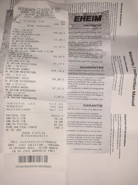 Set complet de acvariu cu pești