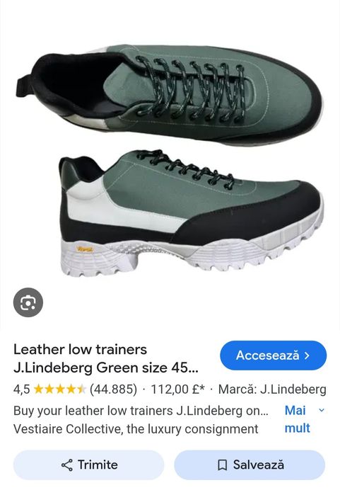 Pantofi sport J. Lindeberg Green Hiker sneaker Vibram, Nr. 43 EU